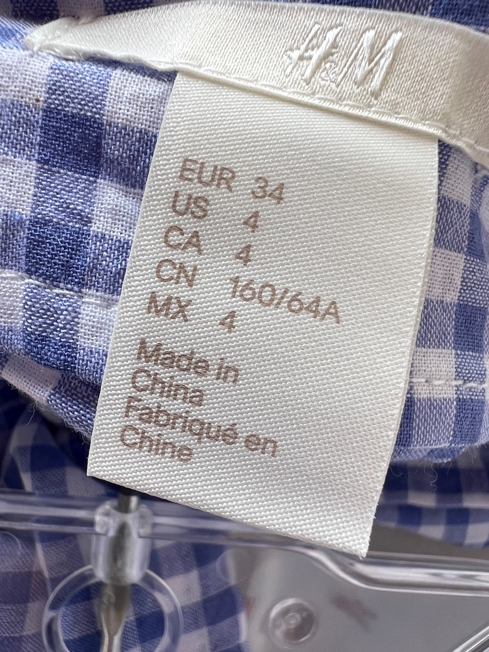H&M Blue Gingham High-Waist Tie-Front Shorts - Picture 3 of 5